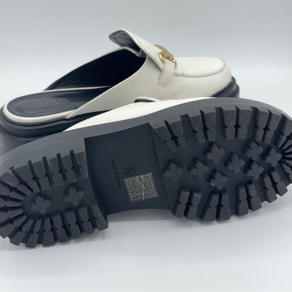 ASOS x RAID Sadie Chunky Loafer Mules Horsebit White Sz 7 - Picture 7 of 8